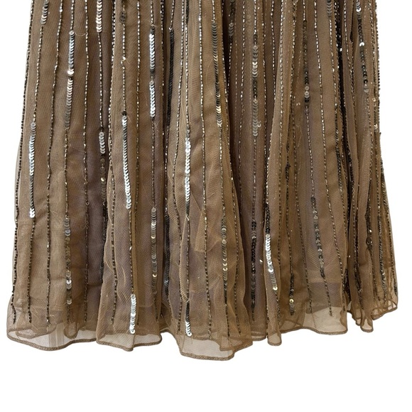 MAC DUGGAL 5528 Long Sleeve Tea Length Midi Dress Sz 2 Dark Taupe NWT $398 ✨ - Picture 10 of 12